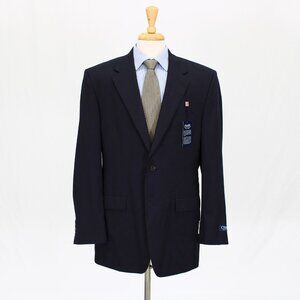 Chaps 42L Navy Solid 2-Button Sport Coat Blazer Jacket O120